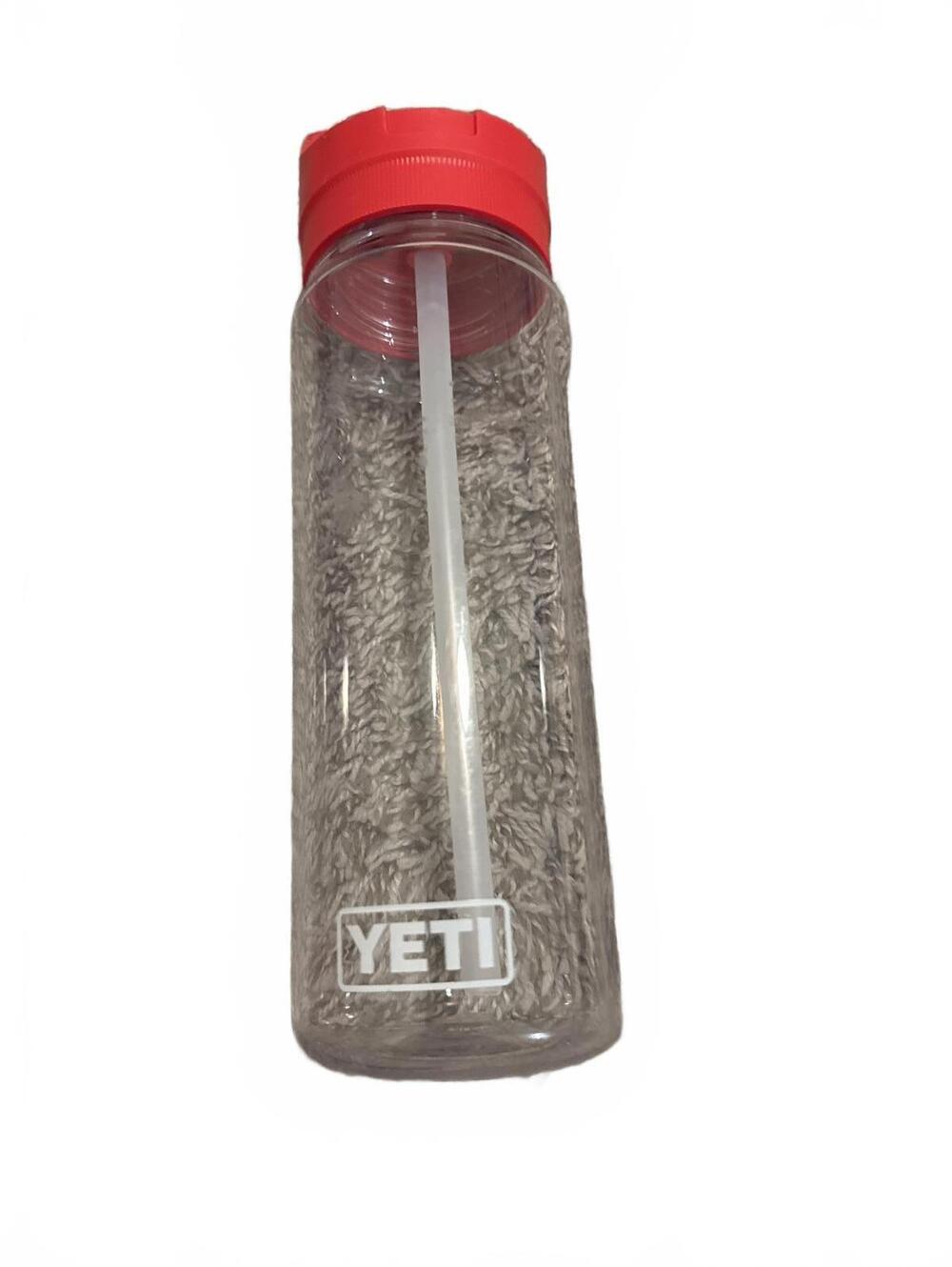 YETI Clear Red Water Bottle with Straw